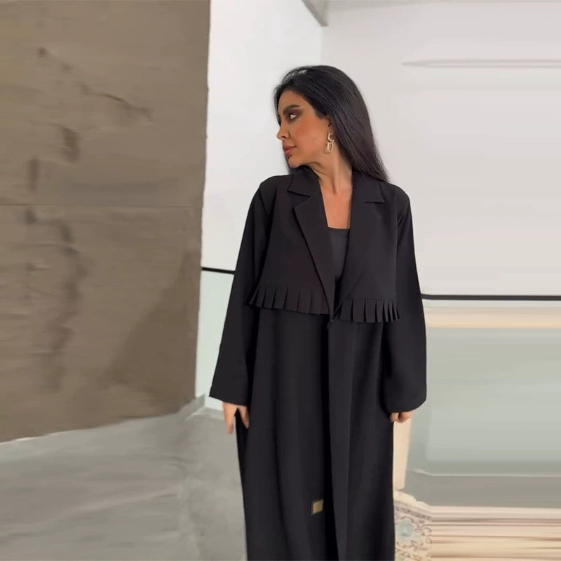 Casual Loose-fitting Fashionable Long Trench Coat With Long Sleeves