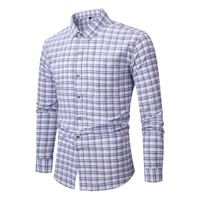Men's Thin Flowy Plaid Shirts For Summer And Autumn