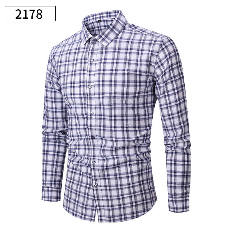 Men's Thin Flowy Plaid Shirts For Summer And Autumn