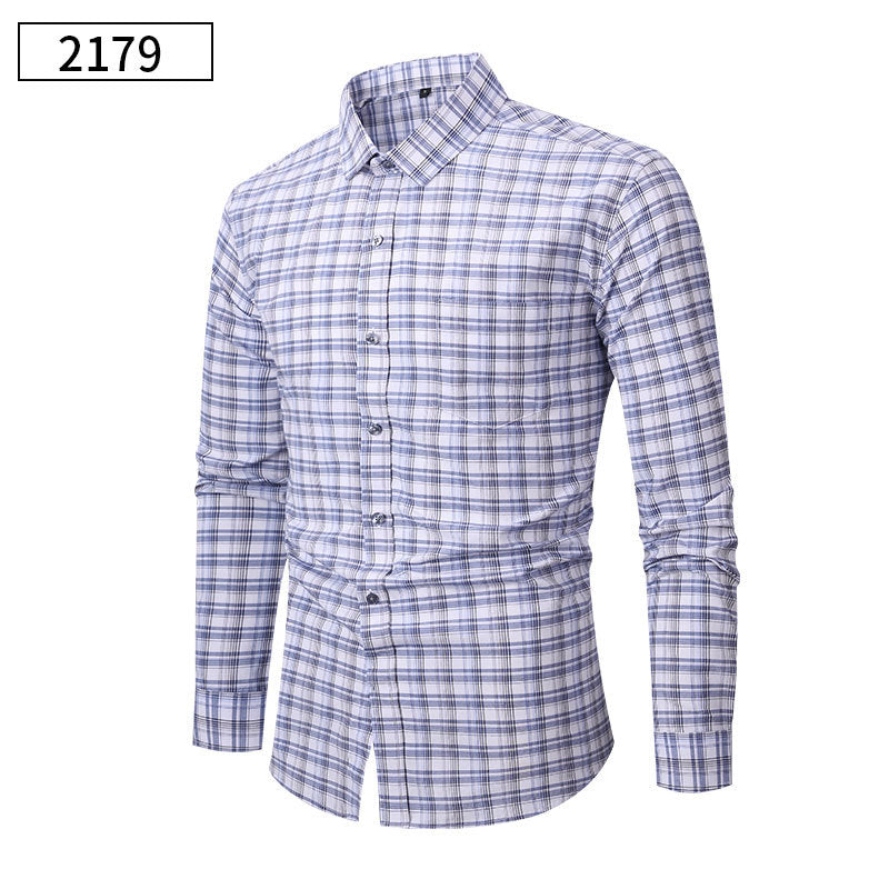 Men's Thin Flowy Plaid Shirts For Summer And Autumn