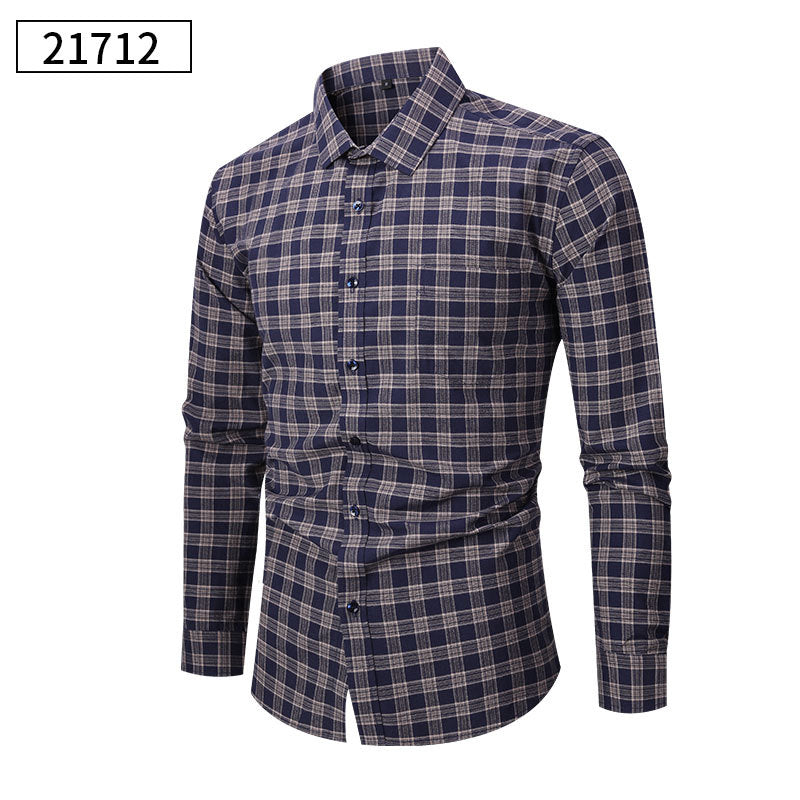 Men's Thin Flowy Plaid Shirts For Summer And Autumn